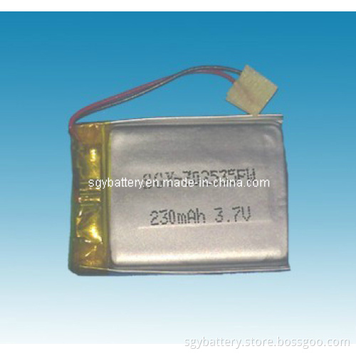 Lp302535 230mAh 3.7V Rechargeable Li-Polymer Battery